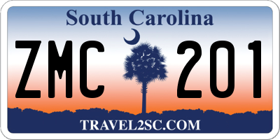 SC license plate ZMC201
