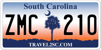 SC license plate ZMC210