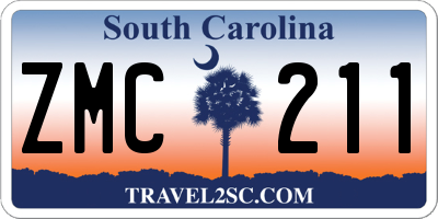SC license plate ZMC211