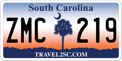 SC license plate ZMC219