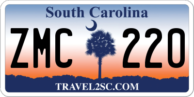 SC license plate ZMC220