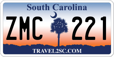 SC license plate ZMC221