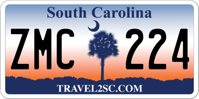 SC license plate ZMC224