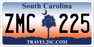 SC license plate ZMC225