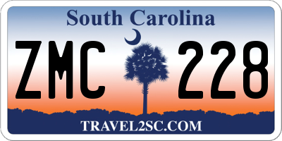 SC license plate ZMC228
