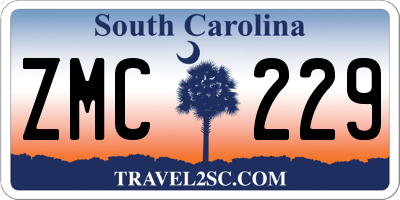 SC license plate ZMC229