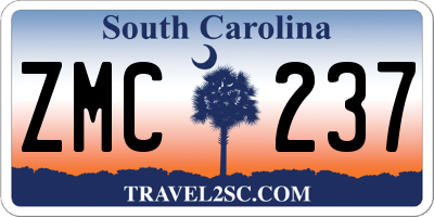 SC license plate ZMC237
