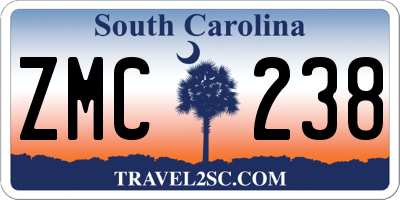 SC license plate ZMC238