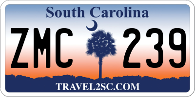 SC license plate ZMC239