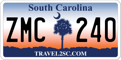 SC license plate ZMC240