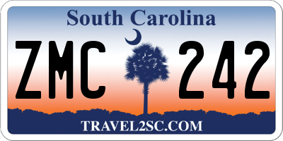 SC license plate ZMC242