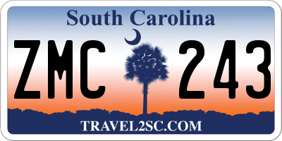 SC license plate ZMC243