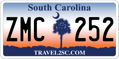 SC license plate ZMC252