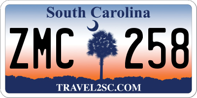 SC license plate ZMC258
