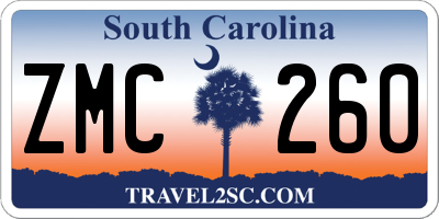 SC license plate ZMC260