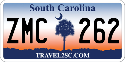 SC license plate ZMC262
