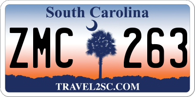 SC license plate ZMC263