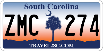 SC license plate ZMC274
