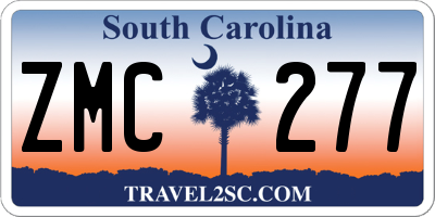 SC license plate ZMC277