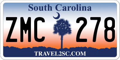 SC license plate ZMC278