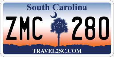SC license plate ZMC280