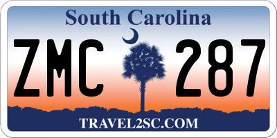 SC license plate ZMC287