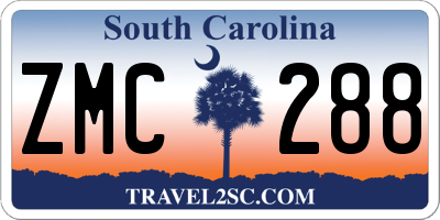 SC license plate ZMC288
