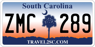 SC license plate ZMC289