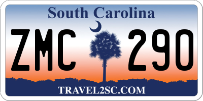 SC license plate ZMC290