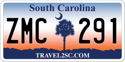 SC license plate ZMC291