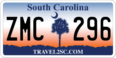SC license plate ZMC296
