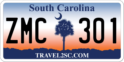 SC license plate ZMC301