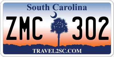 SC license plate ZMC302