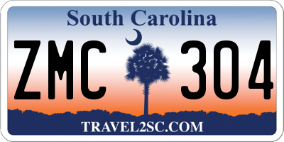 SC license plate ZMC304