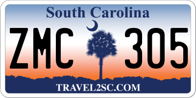 SC license plate ZMC305