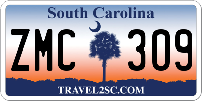 SC license plate ZMC309