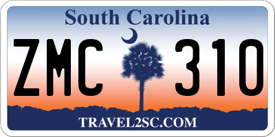 SC license plate ZMC310