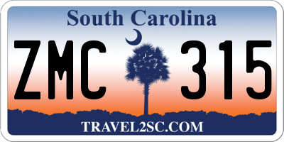 SC license plate ZMC315