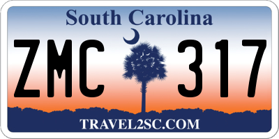 SC license plate ZMC317