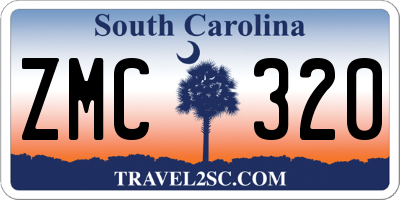 SC license plate ZMC320