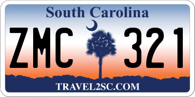 SC license plate ZMC321