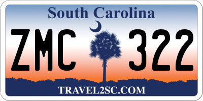 SC license plate ZMC322