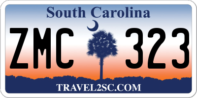 SC license plate ZMC323