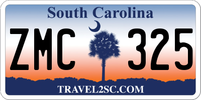 SC license plate ZMC325