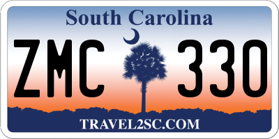 SC license plate ZMC330