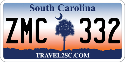 SC license plate ZMC332