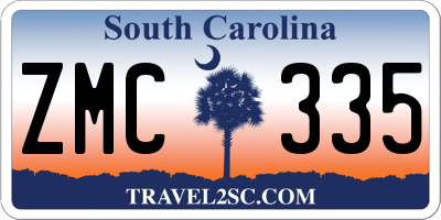 SC license plate ZMC335