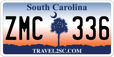 SC license plate ZMC336