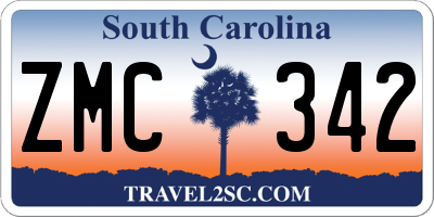 SC license plate ZMC342