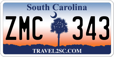 SC license plate ZMC343
